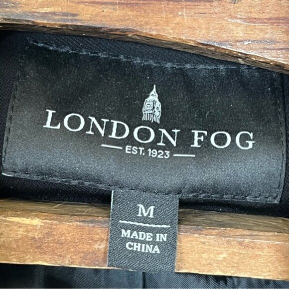 London Fog Women's Black Trench Coat Rain Coat Topper Size Medium - Picture 10 of 13